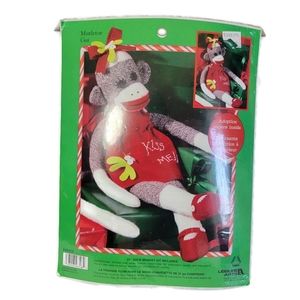 Mistletoe Kiss Me - Leisure Arts 21" Red Heel Sock Monkey Christmas Kit …